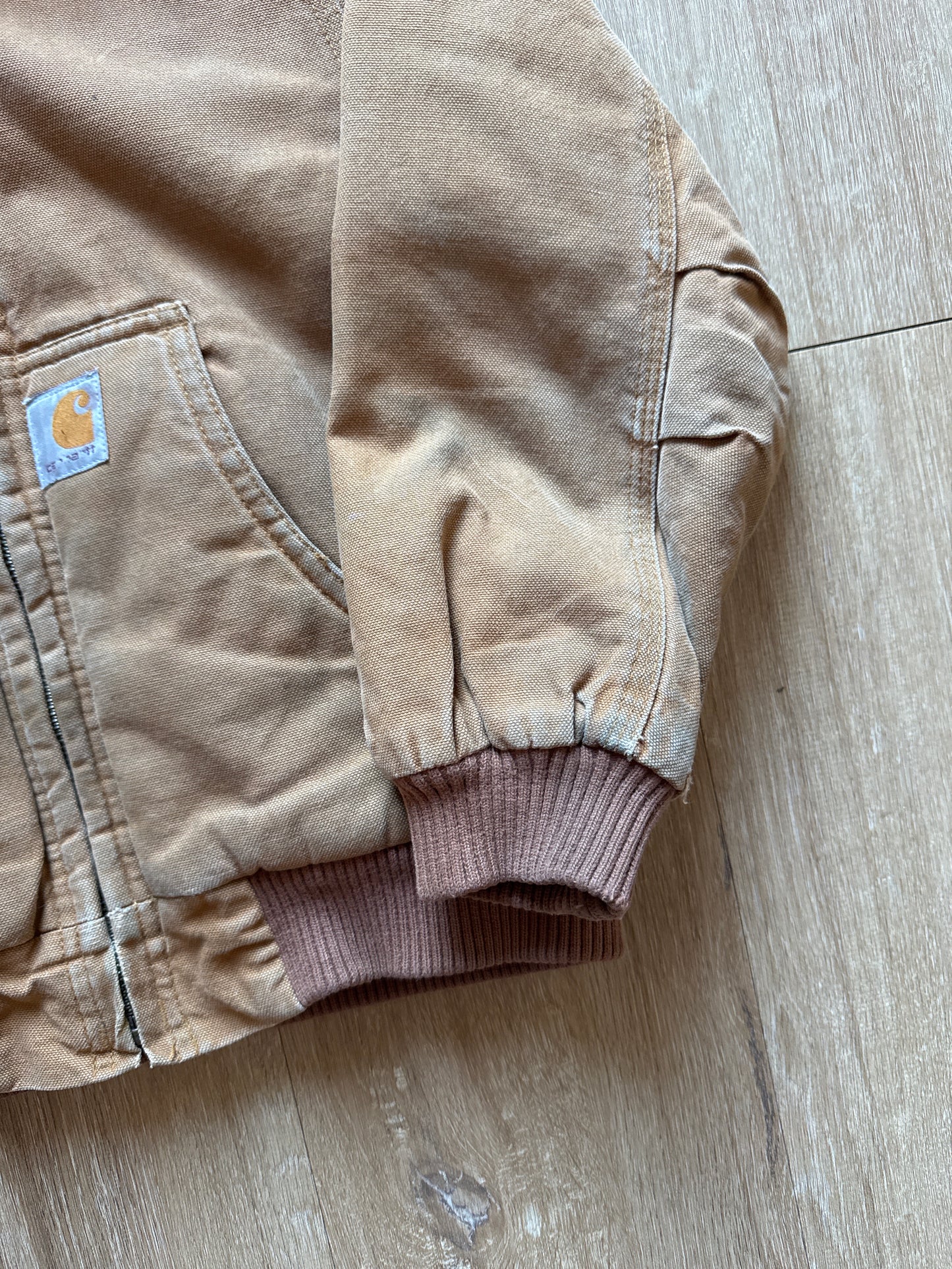 Vintage Youth Carhartt Tan Hooded Work Jacket