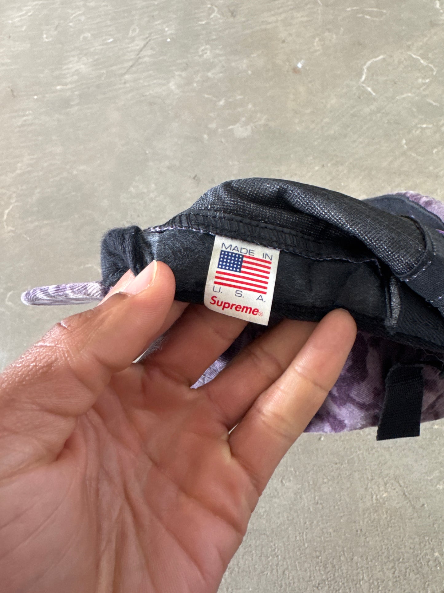 Supreme Liberty Fabric Purple Leopard Print Camp Cap