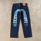 Evisu Blue Japanese Art Selvedge Denim Jeans