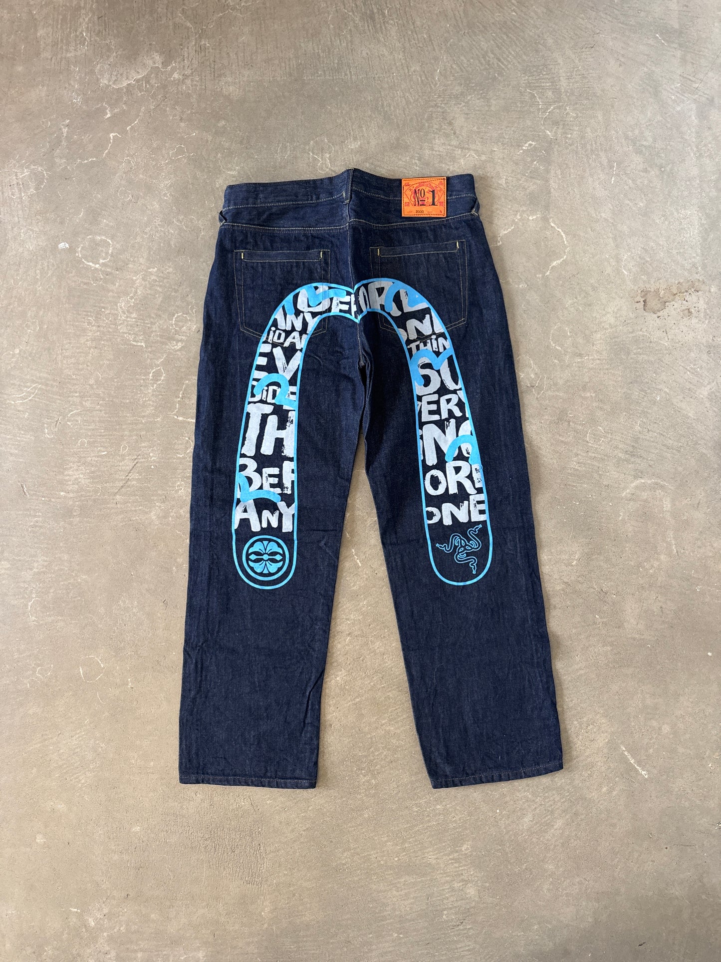Evisu Blue Japanese Art Selvedge Denim Jeans
