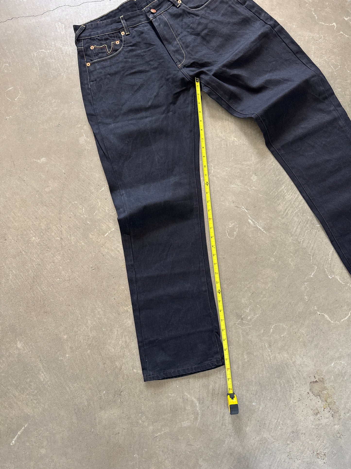 Evisu Embroidered Orange Bull Selvedge Japanese Denim Jeans