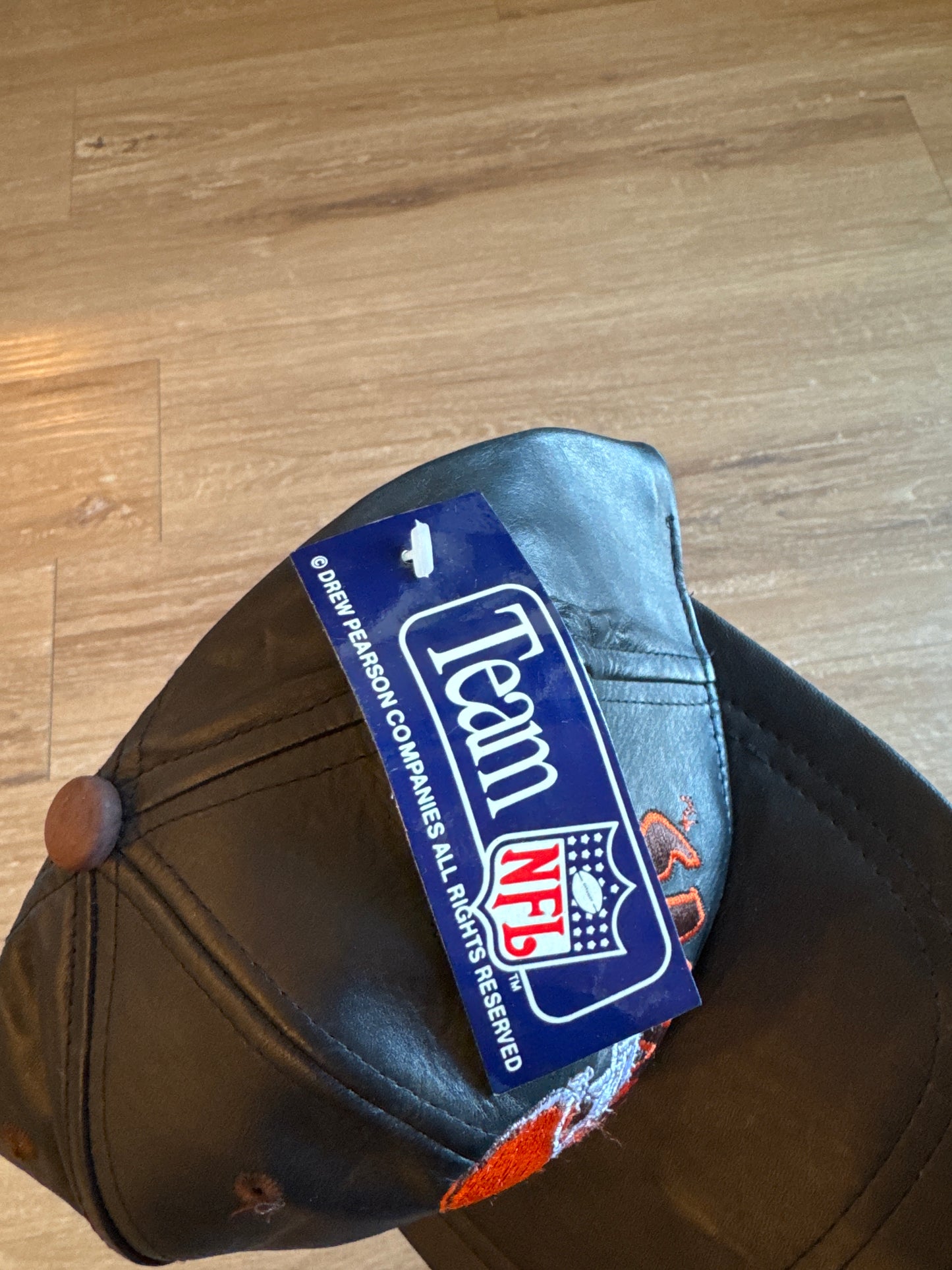 Vintage 90s Drew Pearson Cleveland Browns Leather Strap Back Hat