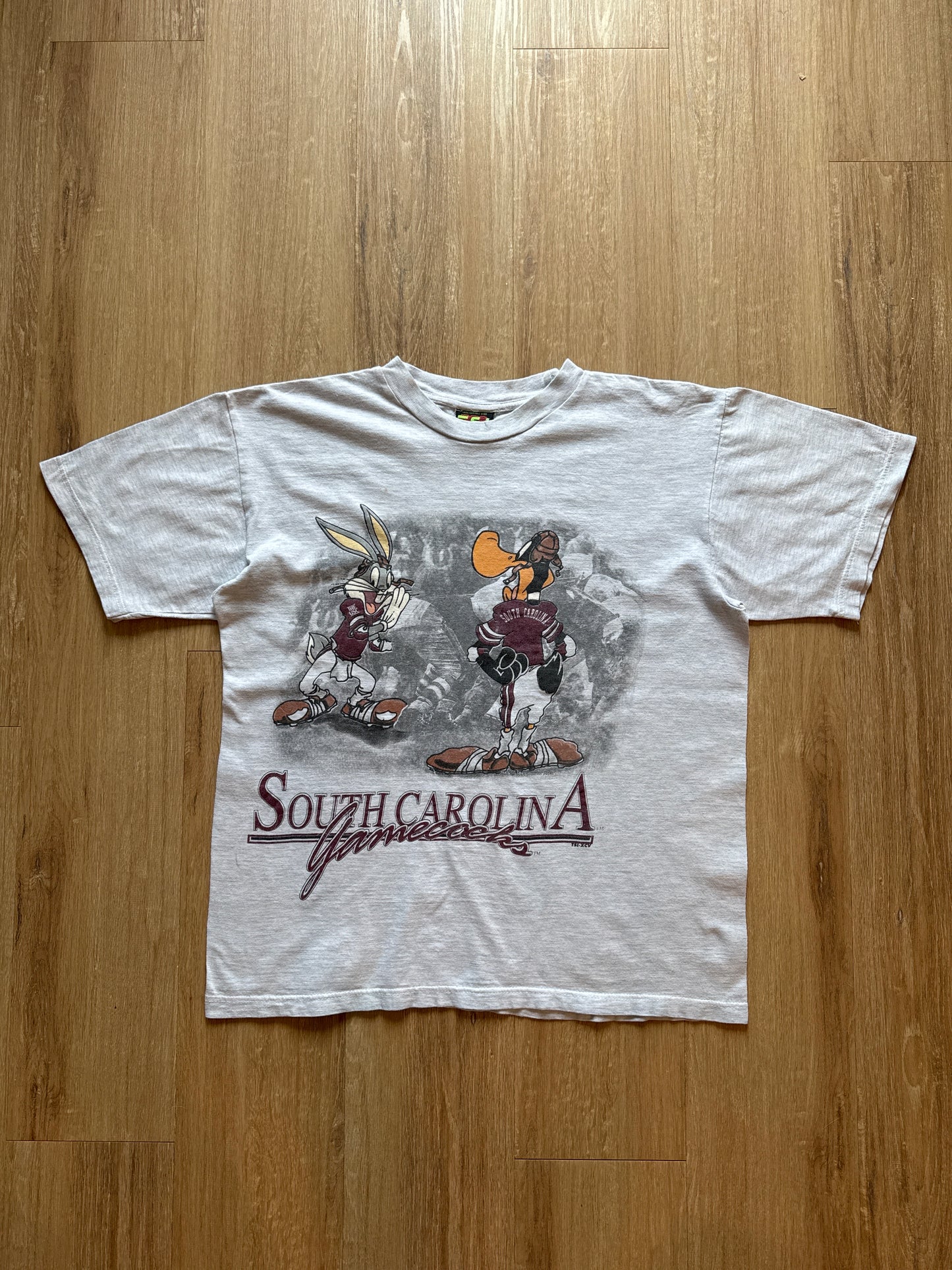 Vintage 1995 Warner Bros University Of South Carolina Gamecocks Football Tee