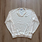Vintage 90s Izod Lacoste Cream Embroidered Logo Sweater