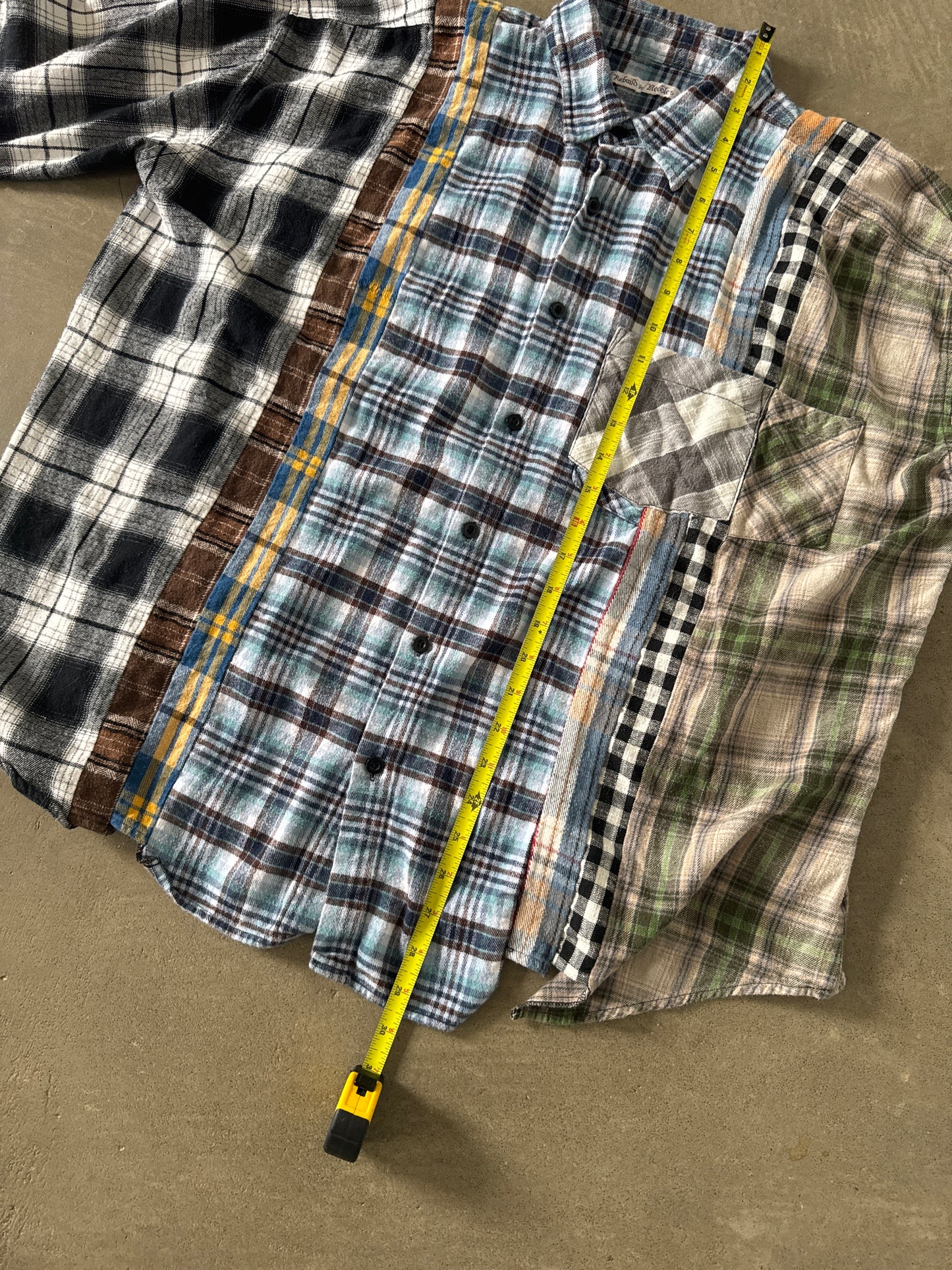 Needles Rebuild By Needles 7 Cut Reworked Flannel Button Up Shirt