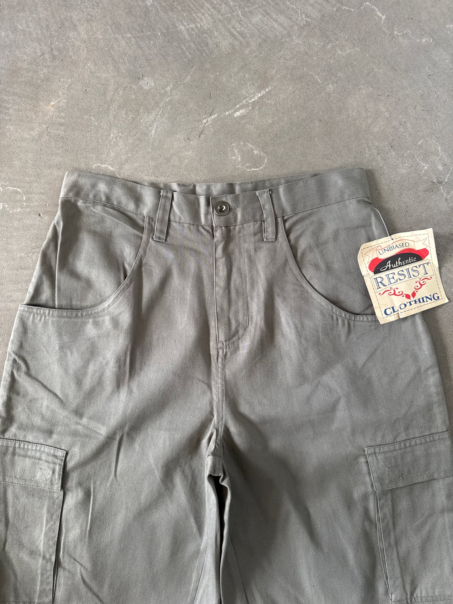 Vintage Unbiased Resist Clothing Baggy Olive Green Cargo Shorts