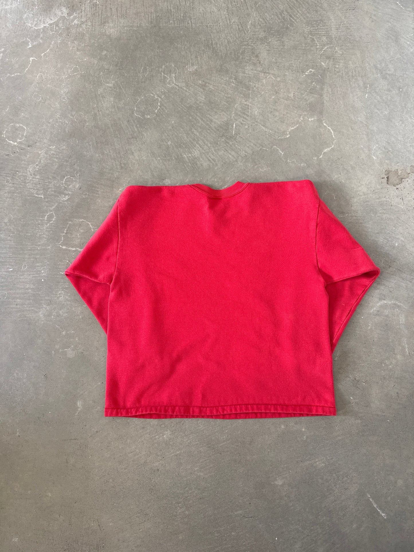 Vintage 1989 Guess USA Goes First Class Cropped Sweatshirt