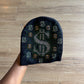 Vintage Y2K Money Dollar Sign Bedazzled Skully Beanie Hat