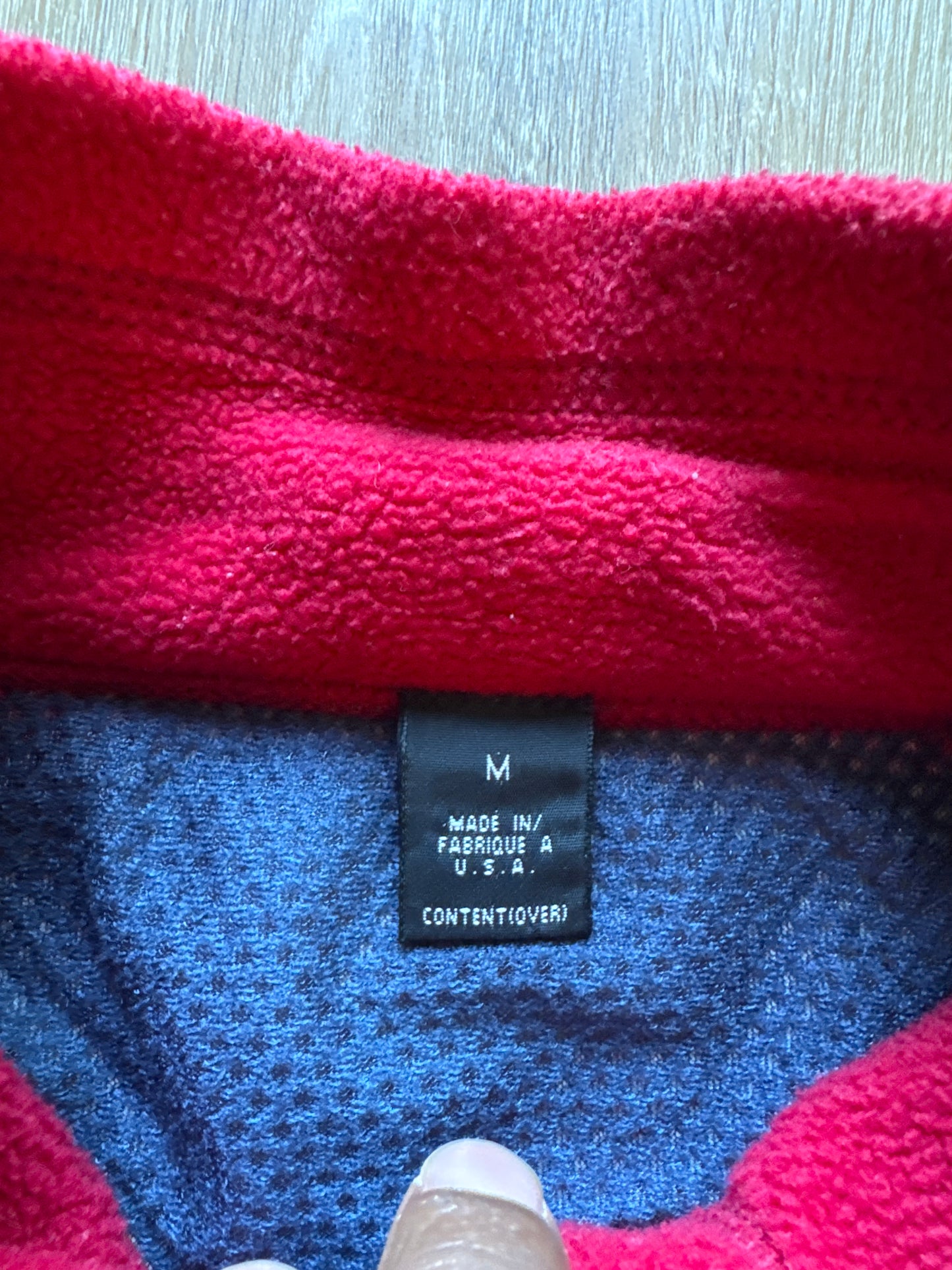 Vintage 90s Patagonia PEF Fleece Retro USA-Made Red Fleece Jacket