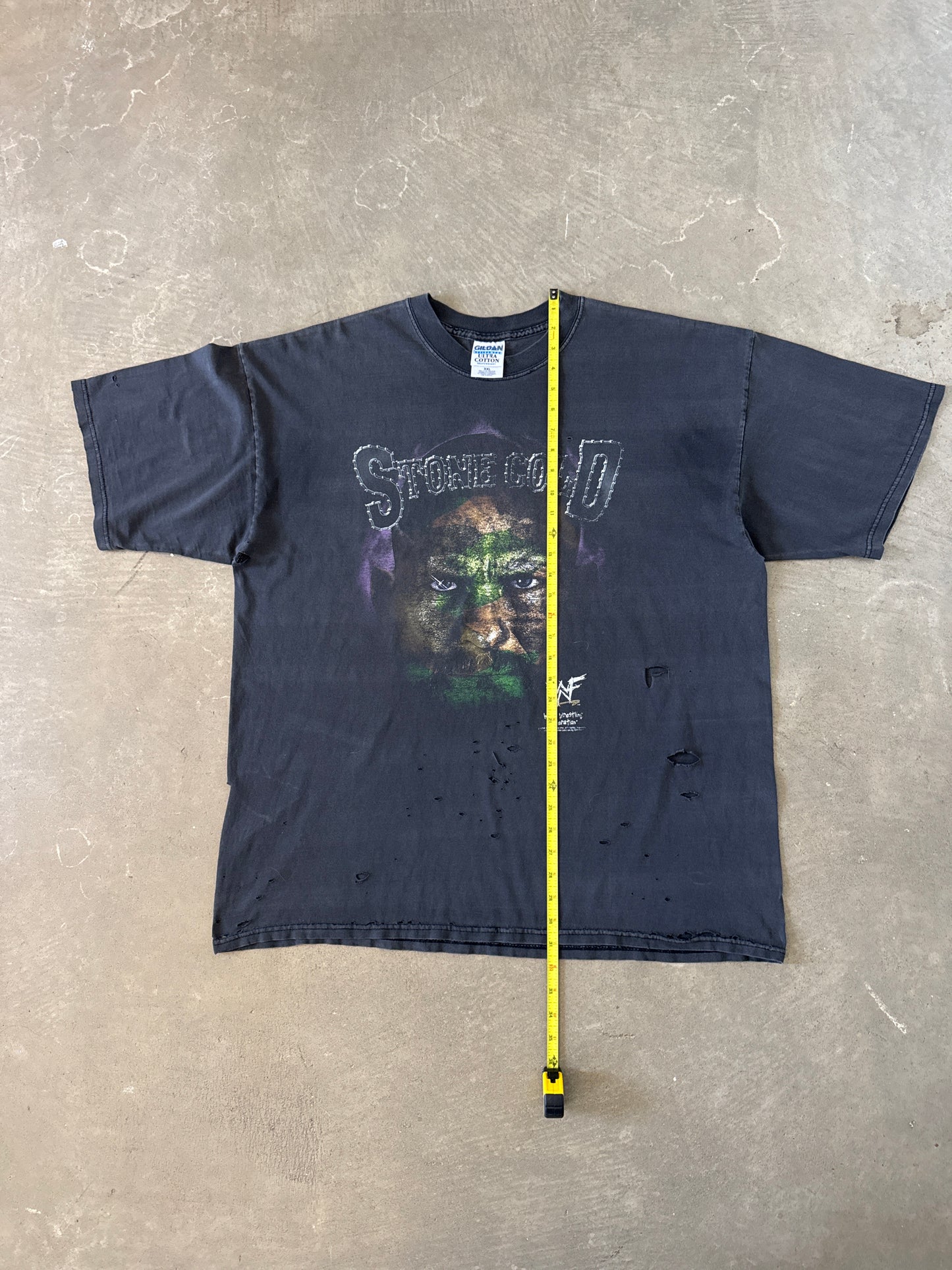 Vintage WWF 1998 Stone Cold Steve Austin Camo Face Distressed Tee