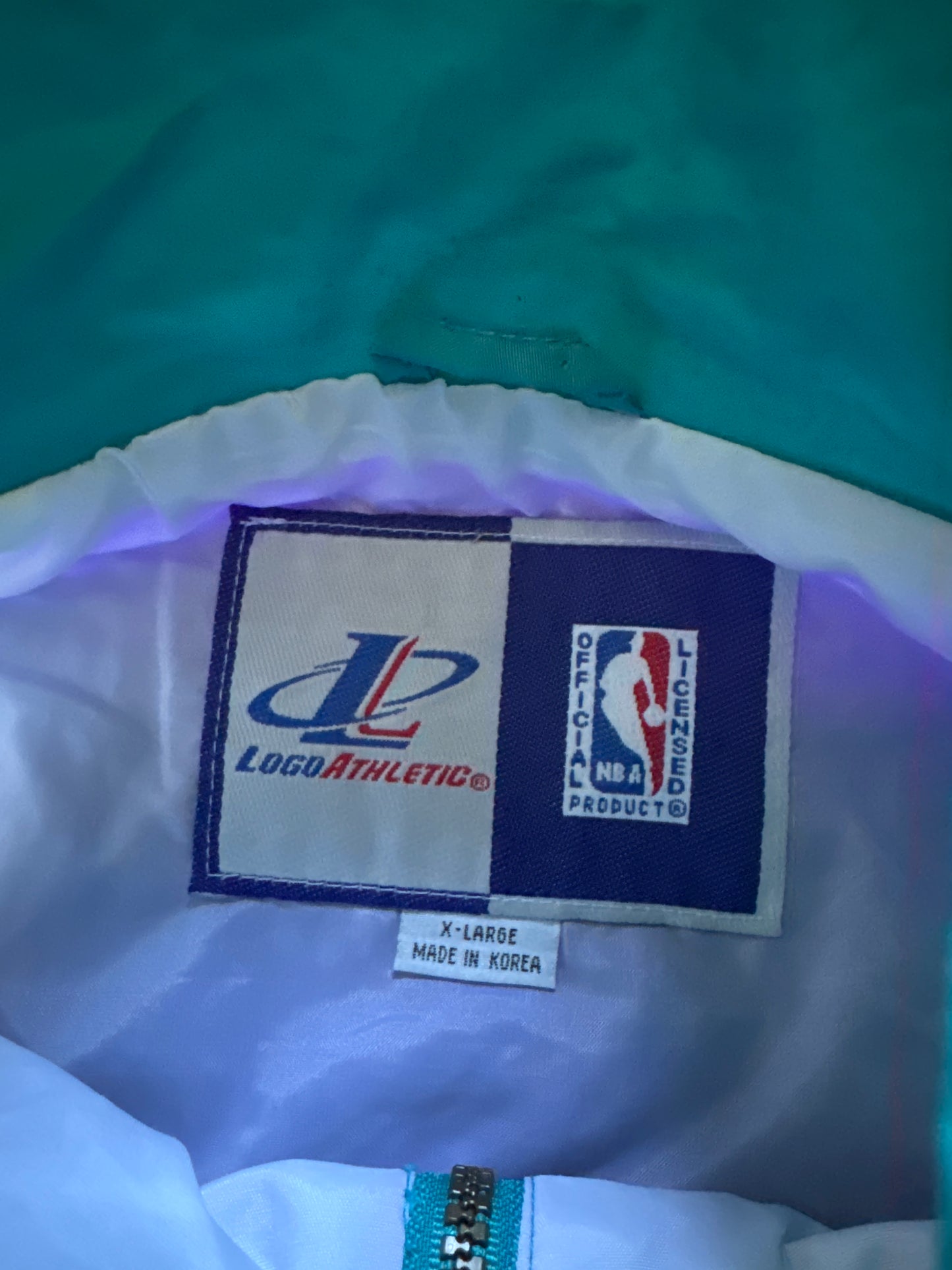 Vintage 90s Logo Athletic Charlotte Hornets Sharktooth Windbreaker Jacket