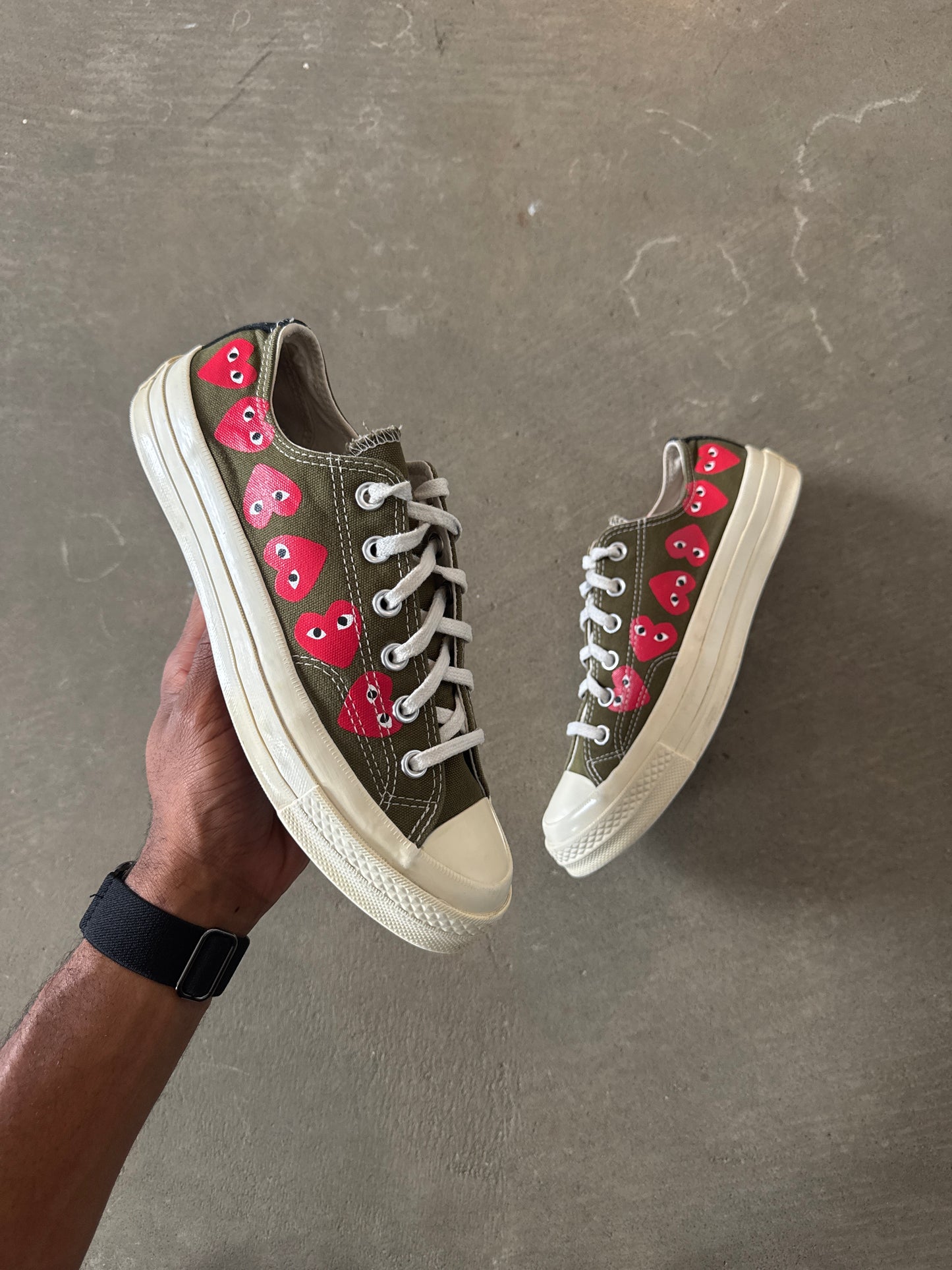 Converse Comme Des Garçon CDG Chuck Taylor All Star 70 Ox Multi Heart Green