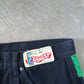 Vintage 90s Exhaust Malcolm X Embroidered Black Denim Shorts