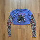 Ed Hardy Swallow 2fer Midnight Long Sleeve Crop Tee