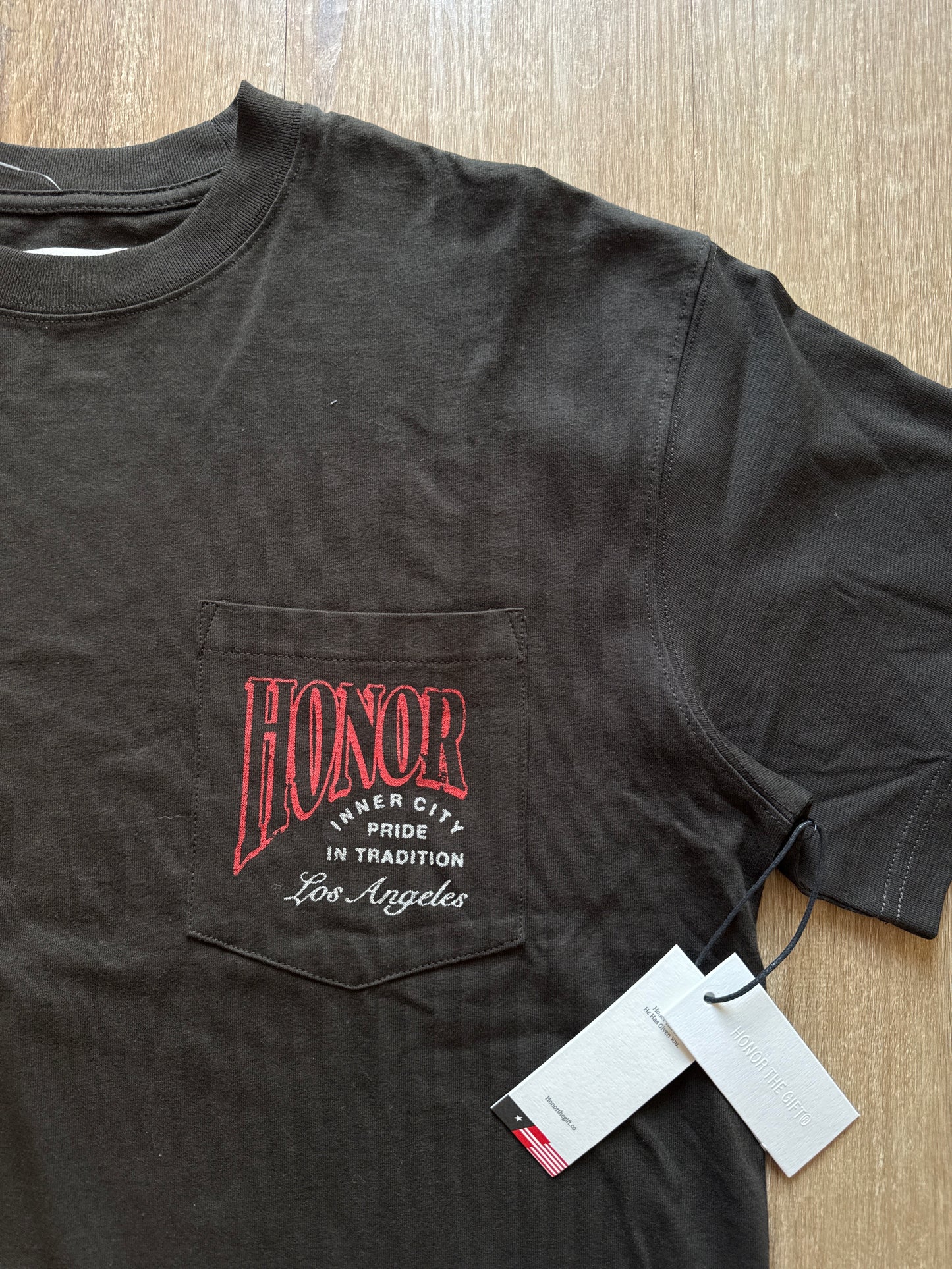 Honor The Gift Cigar Label SS Brown Tee