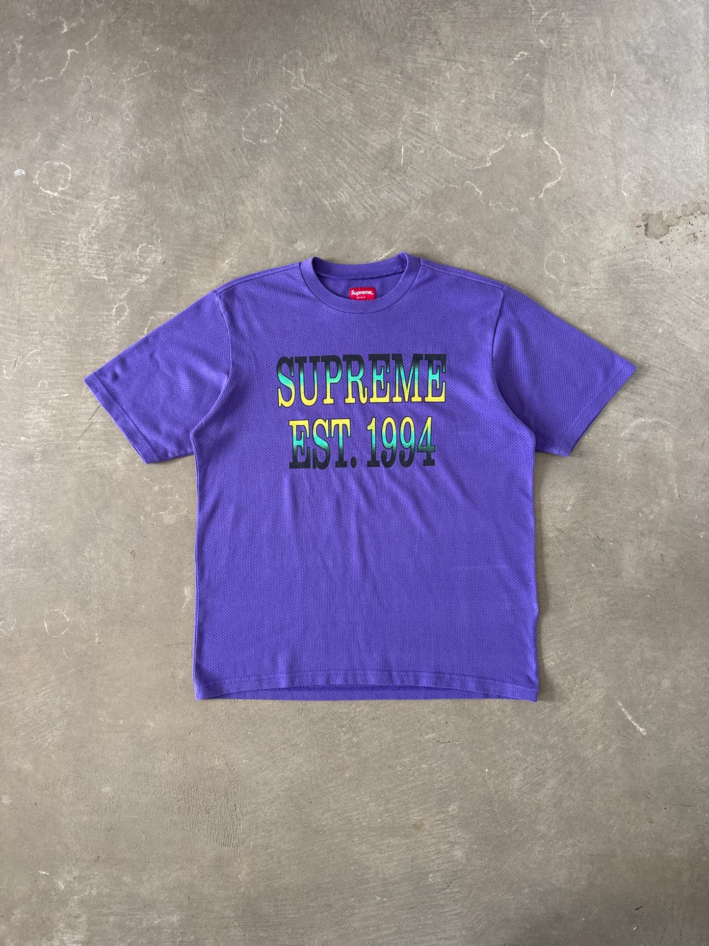 Supreme Cotton Mesh Gradient Logo S/S Purple Tee