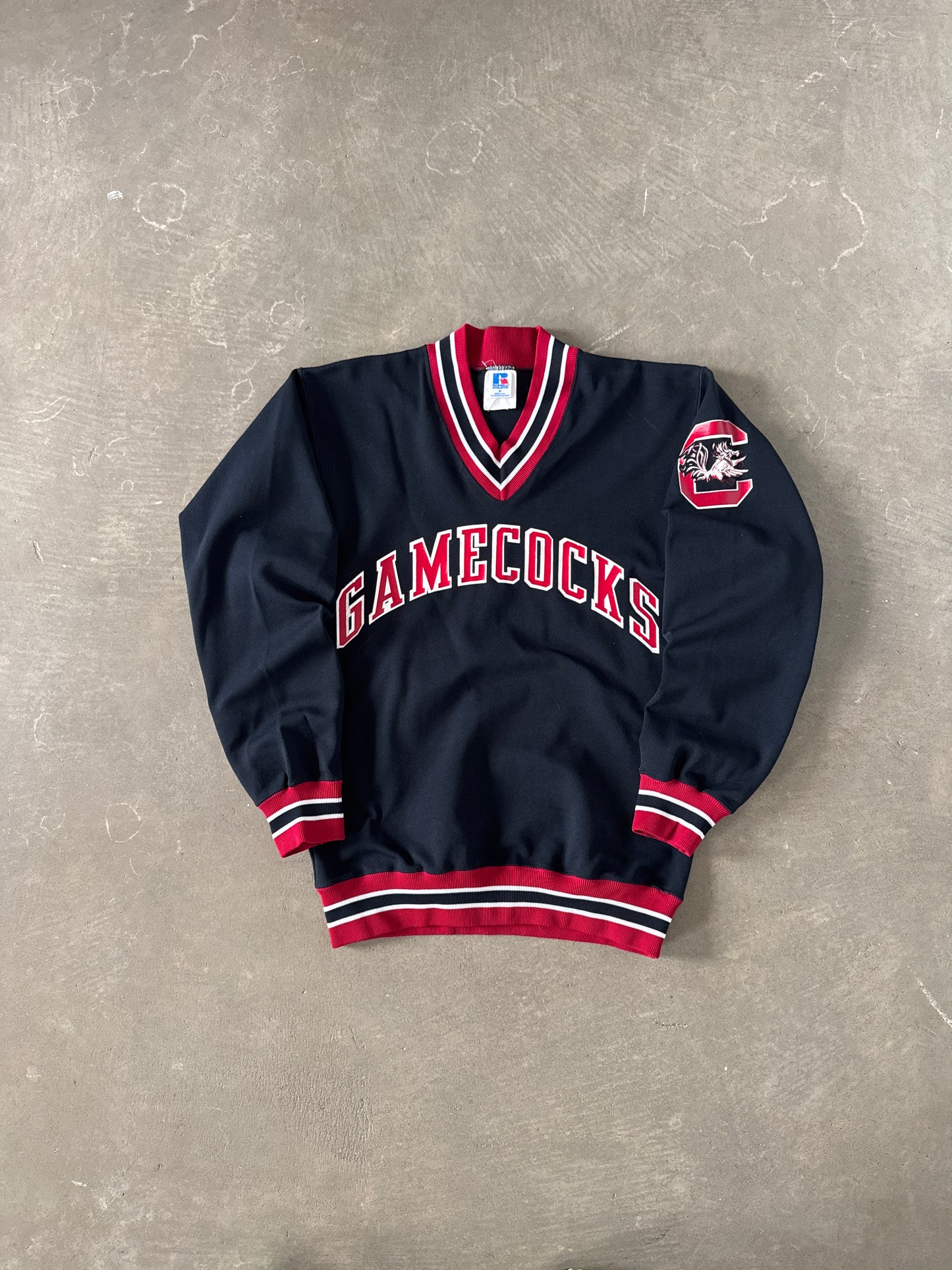 Vintage 80s Russell Athletic University Of South Carolina Gamecocks V-Neck Sweatshirt