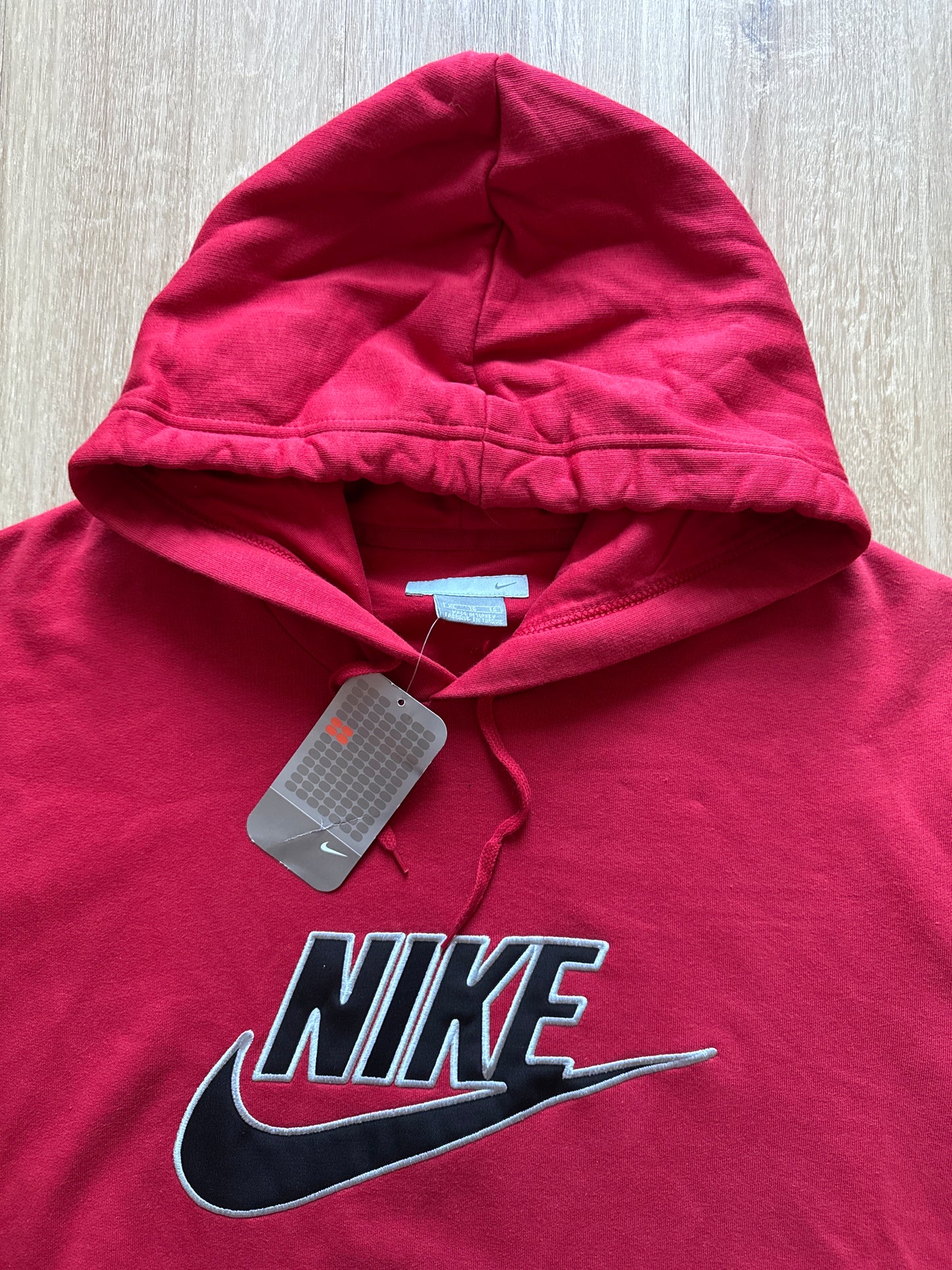 Vintage Y2K Nike Red Embroidered Logo Hoodie