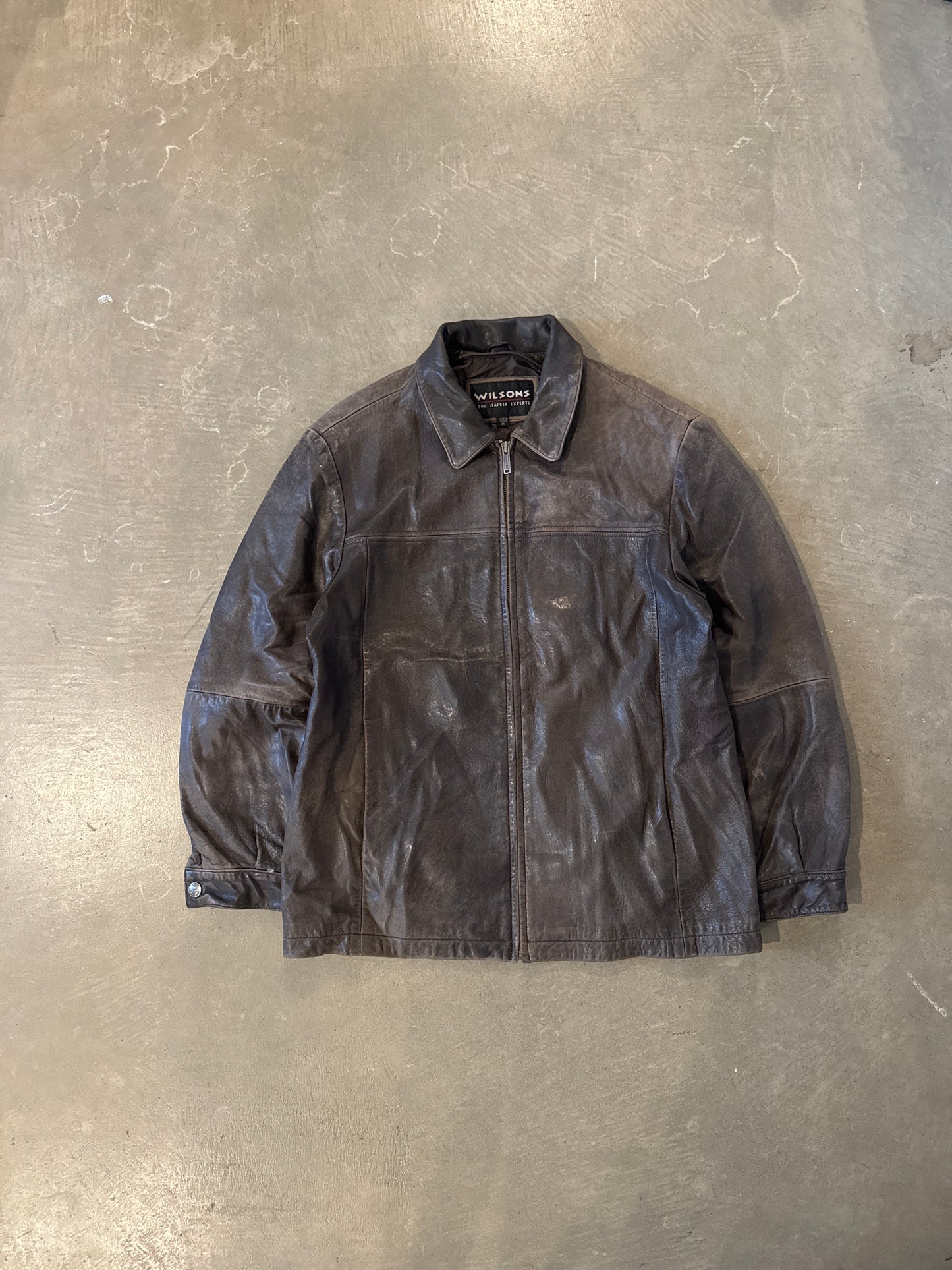 Vintage Wilson’s The Leather Experts Faded Brown Leather Jacket