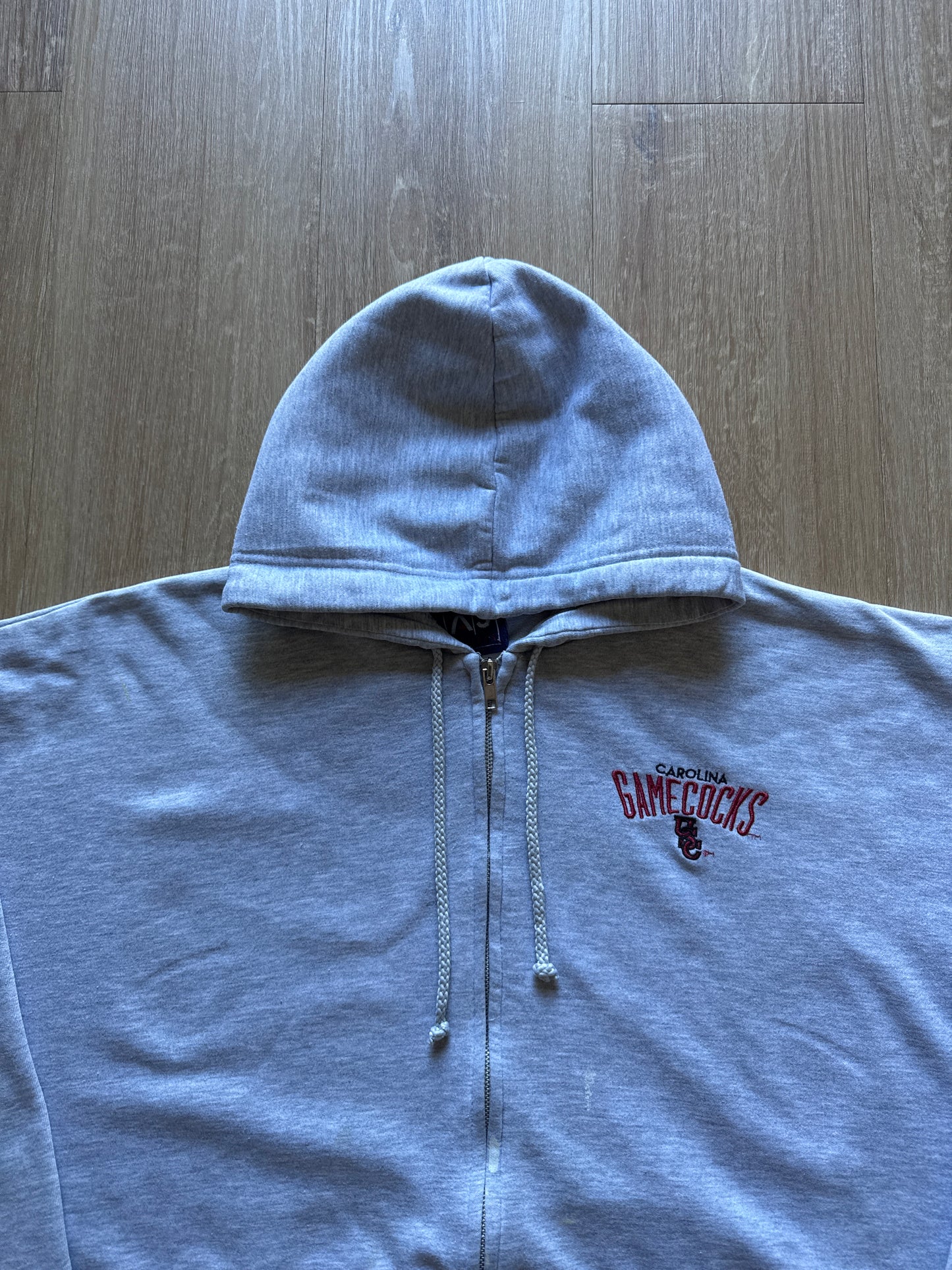 Vintage University Of South Carolina Gamecocks Embroidered Logo Hooded Zip Up