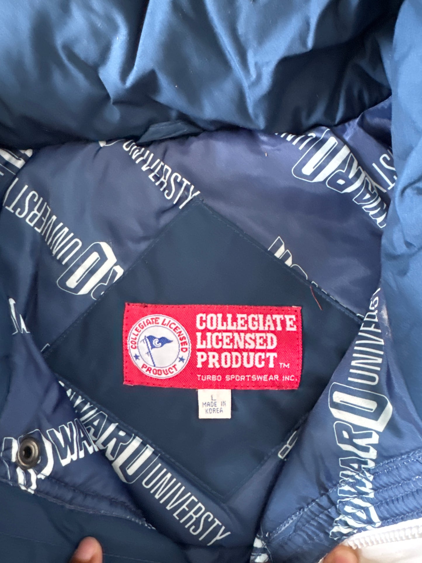 Vintage 90s Howard University Bison Long Puffer Jacket