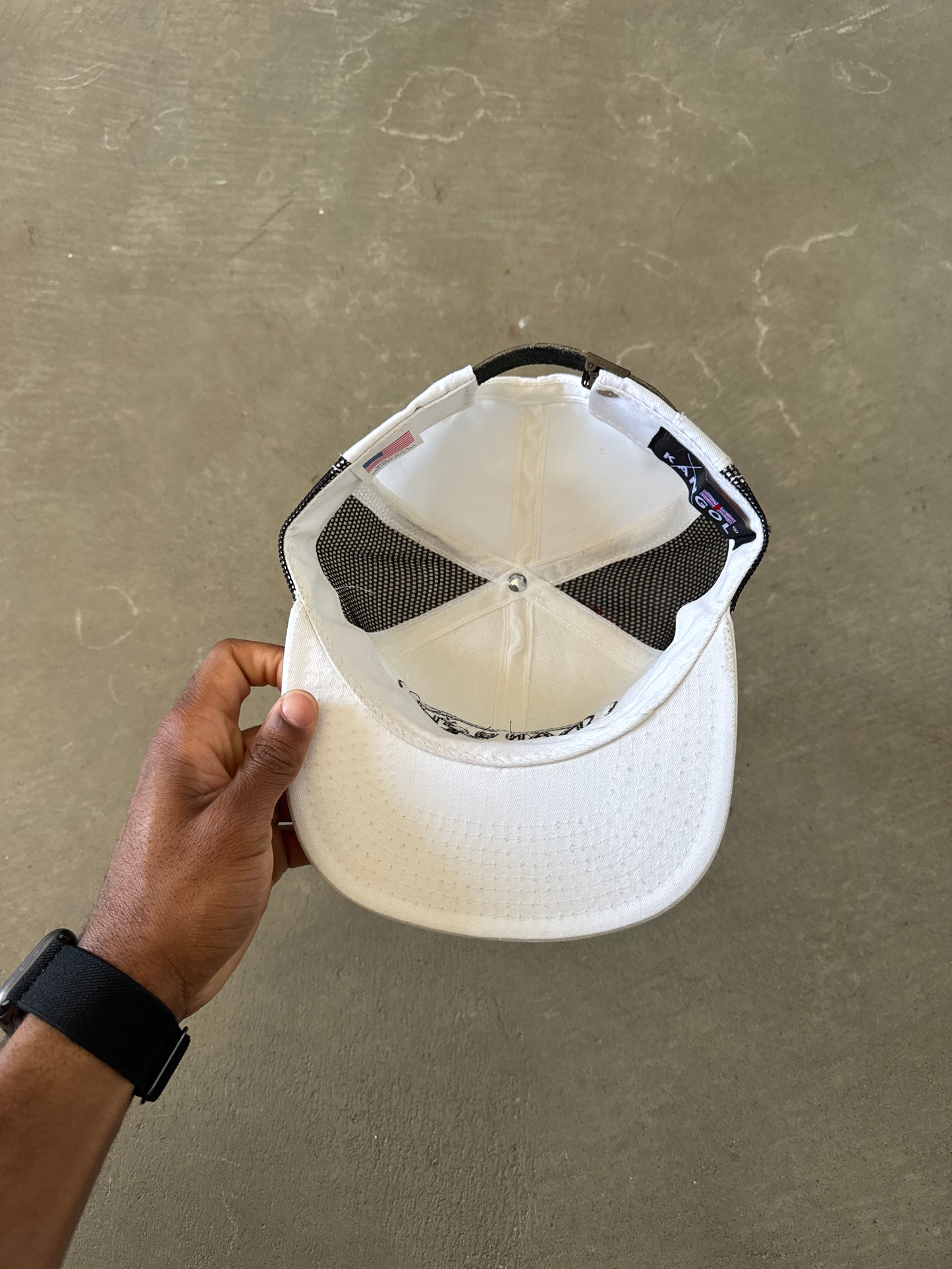 Vintage 90s Kangol Embroidered Logo Leather Strap Hat