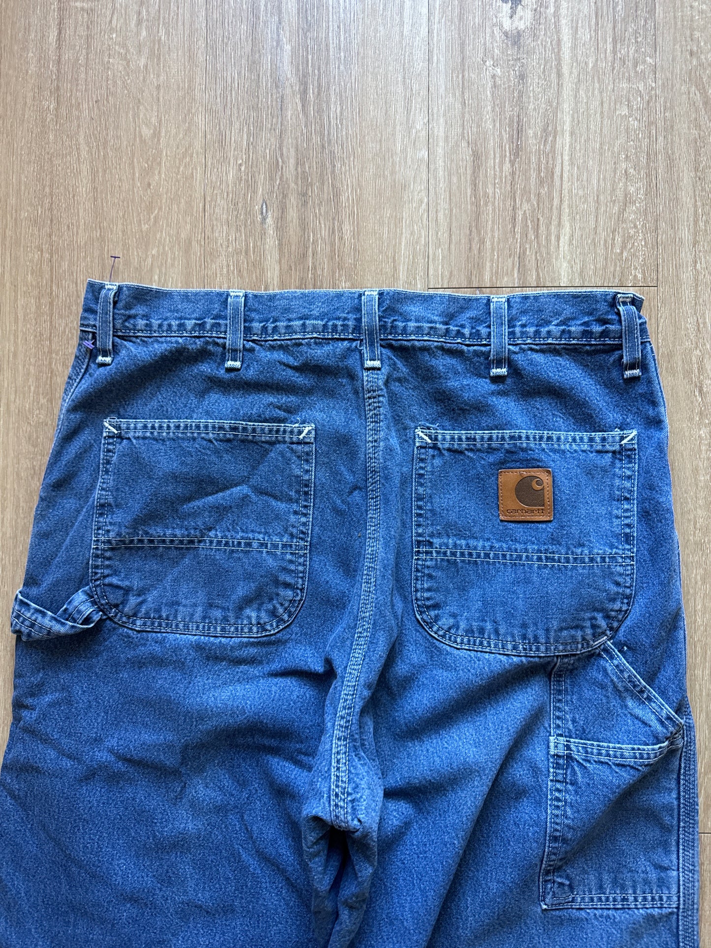 Vintage Carhartt Flannel Lined Blue Denim Pants