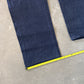 Evisu Embroidered Japanese Yellow Dog Art Salvage Denim Jeans