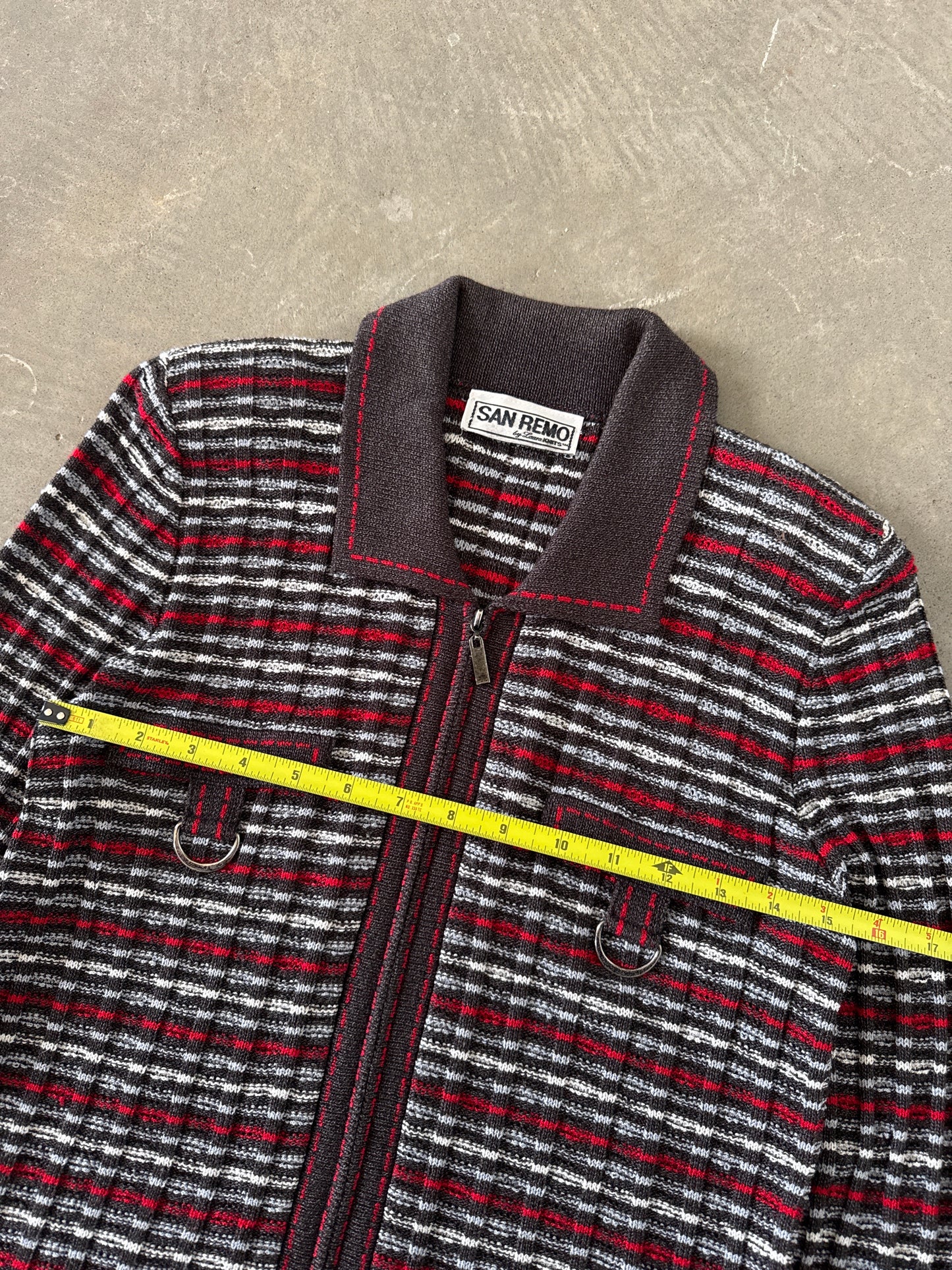 Vintage 80s Women’s San Remo Acrylic Knit Zip Up Jacket
