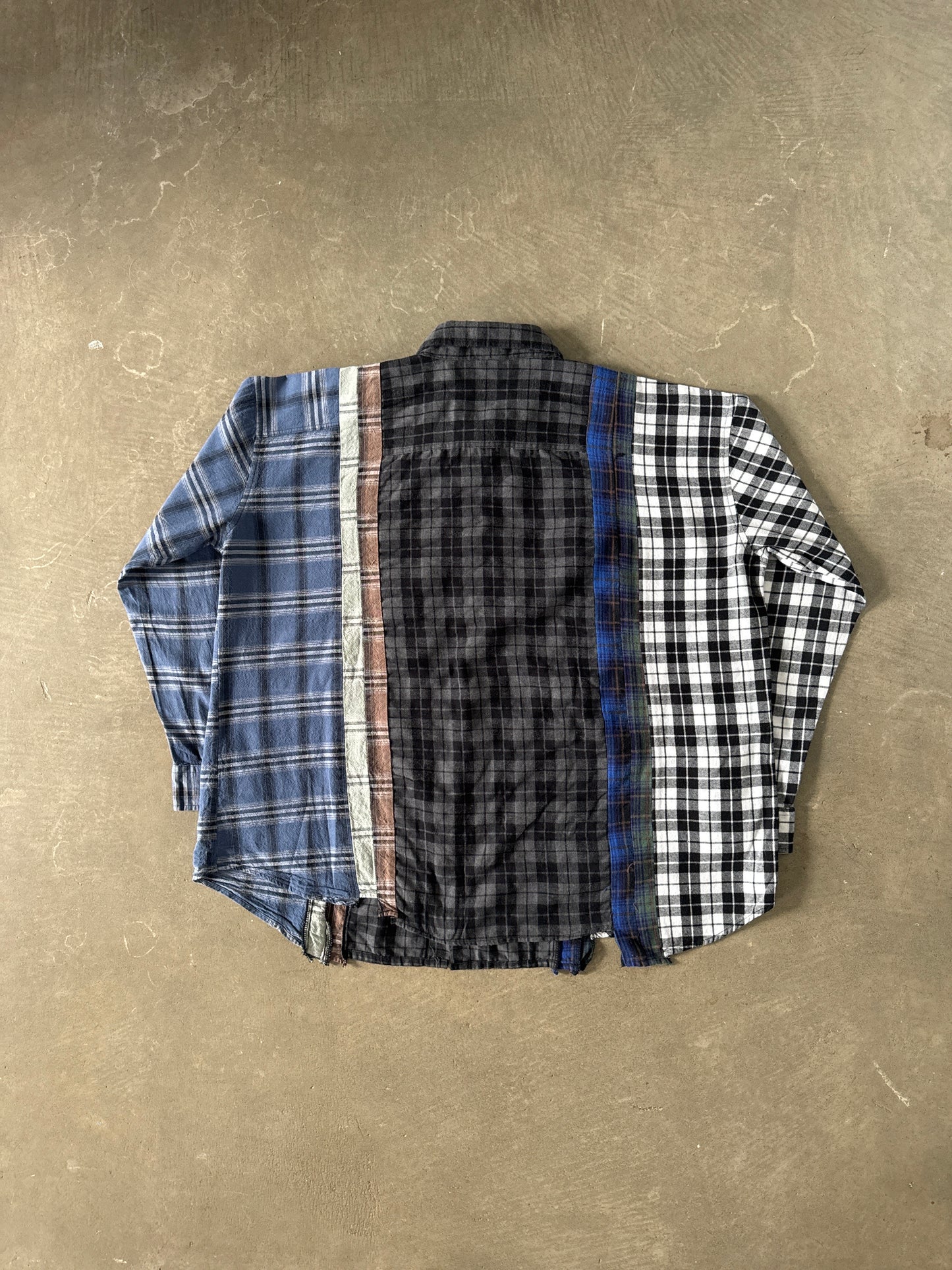 Needles Rebuild By Needles 7 Cut Reworked Flannel Button Up Shirt