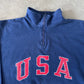 Vintage 90s USA Quarter Zip Pullover Sweatshirt