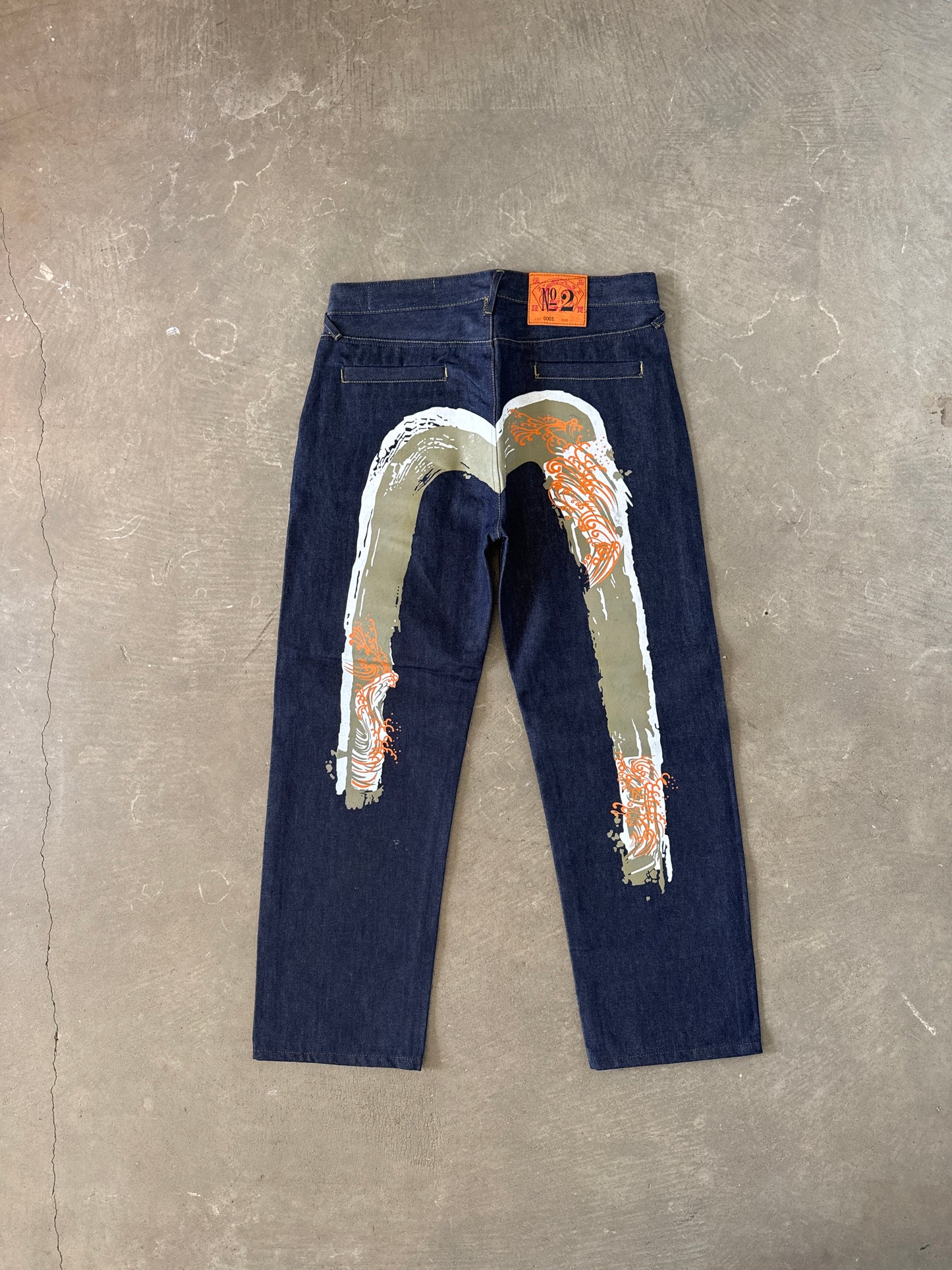 Evisu Embroidered Japanese Art Salvage Denim Jeans