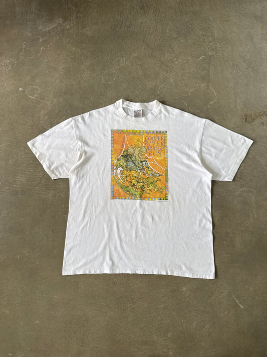 Vintage 1997 Charleston, SC Cooper River Bridge Run Art Tee