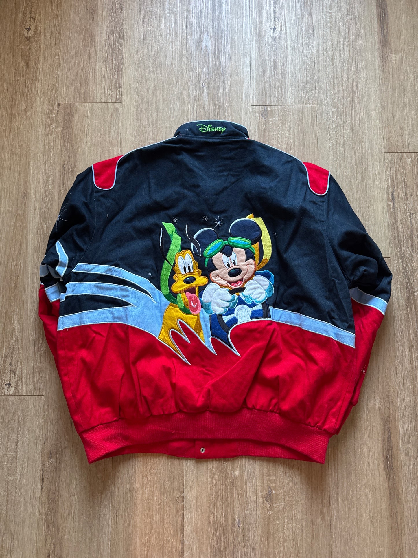Vintage 2006 JH Design Jeff Hamilton Nascar Daytona 500 Mickey Mouse & Friends Varsity Jacket