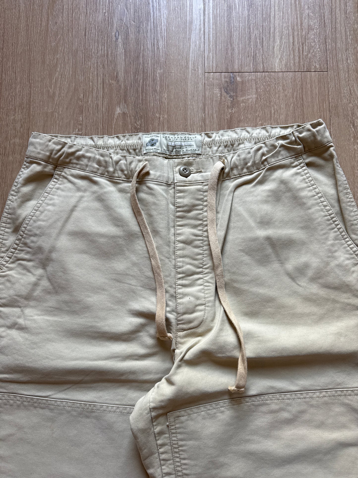 Vintage 90s American Eagle Supply Cargo Double Knee Tan Pants