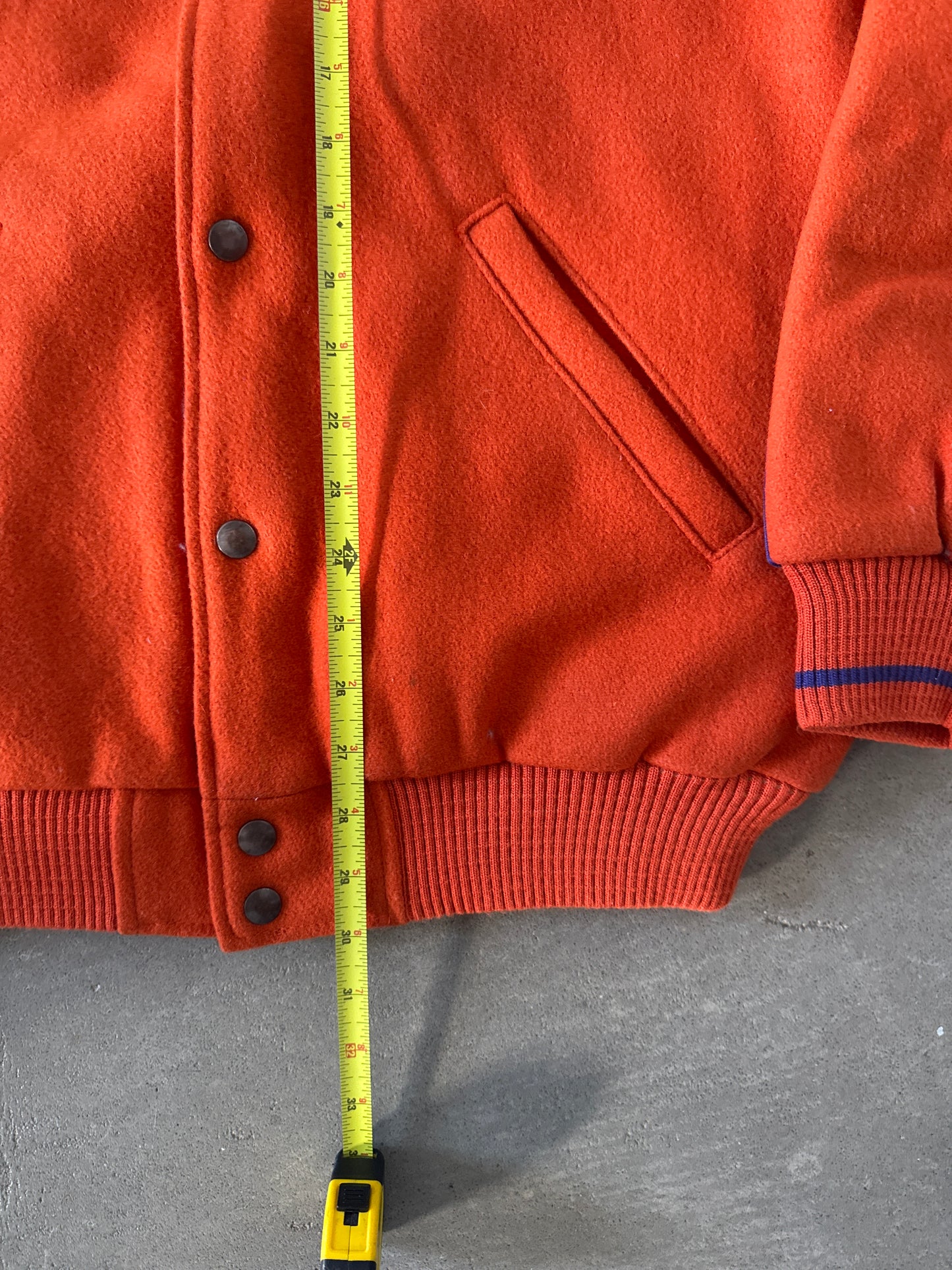 Vintage 90s Nike Clemson University Tigers Embroidered Varsity Jacket