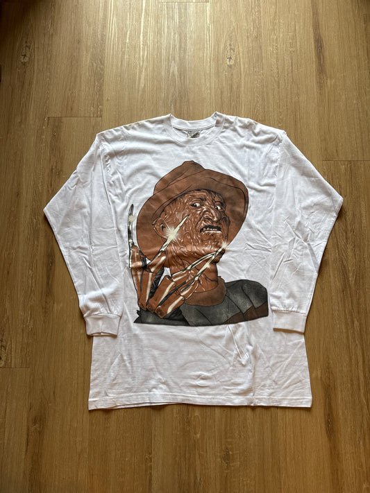 Vintage Nightmare On Elm St Freddy Krueger Horror Halloween Exorcist Michael Myer Long Sleeve Tee