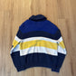 Vintage Polo Ralph Lauren Toggle Shawl Blue Navy Cotton Elbow-Patches Sweater