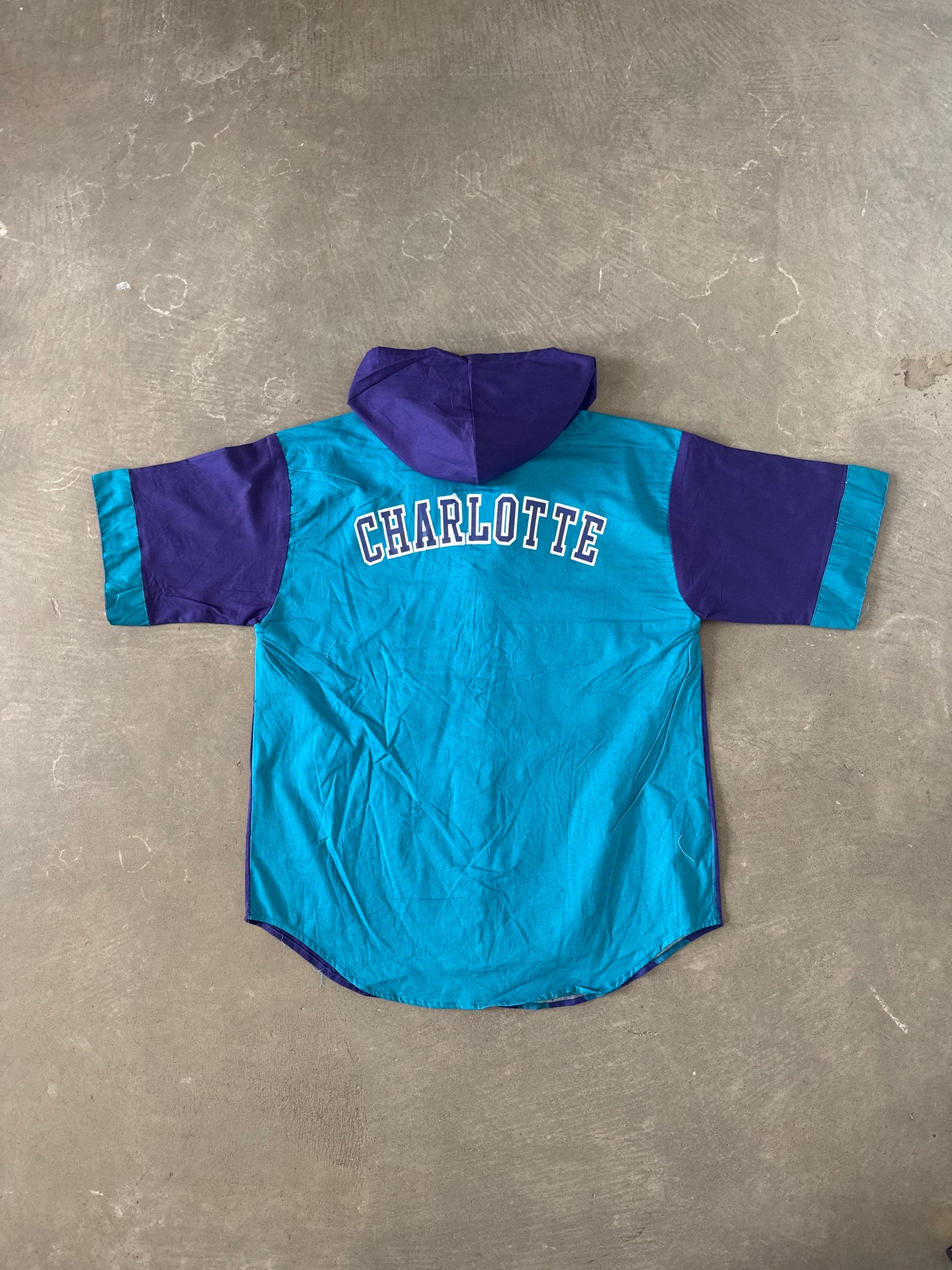 Vintage 90s Charlotte Hornets Hooded Tee Shorts Set