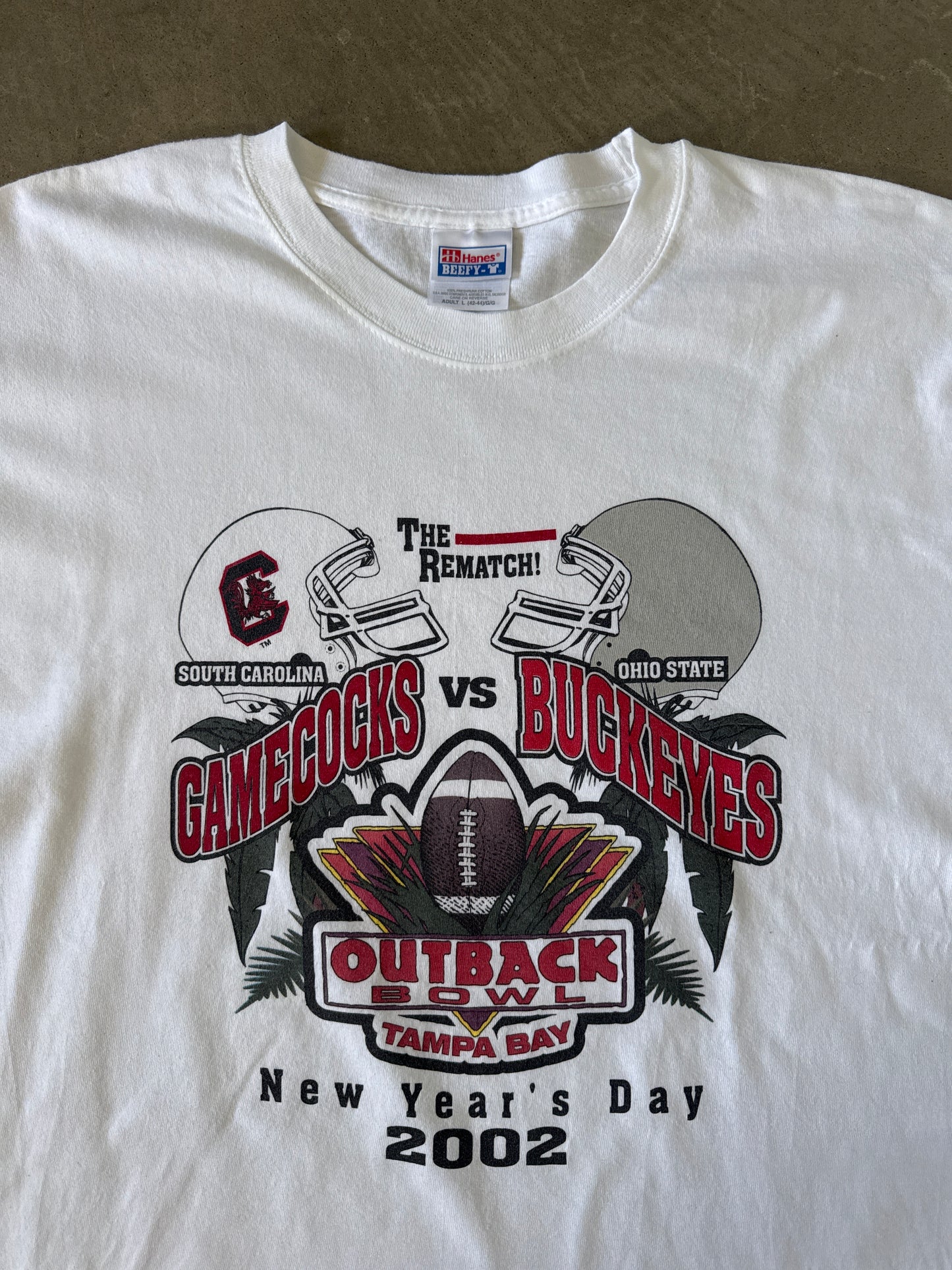 Vintage 2002 Outback Bowl University Of South Carolina Gamecocks Ohio State Tee