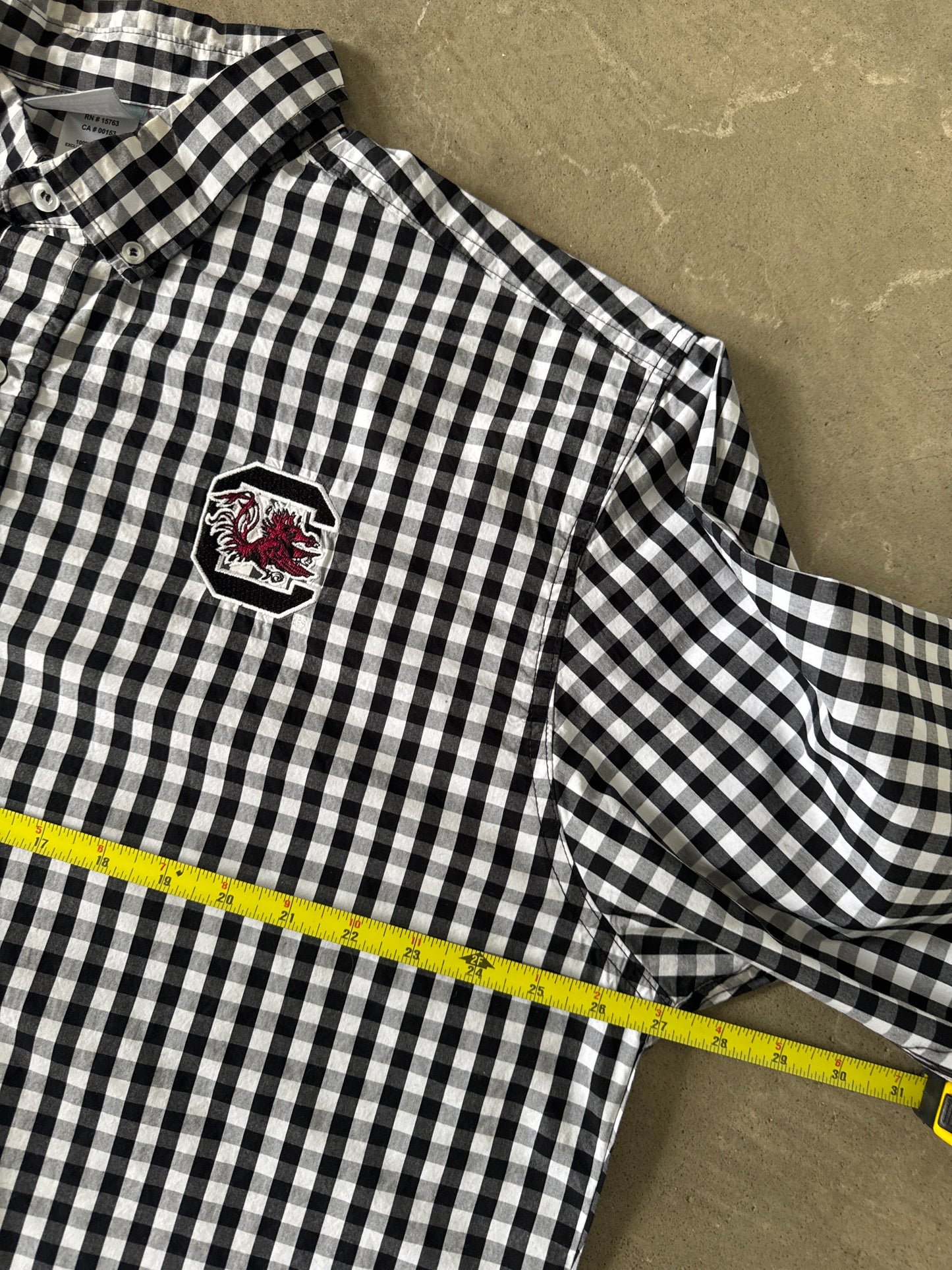 Knights Apparel Checkered University Of South Carolina Gamecocks Button Up Shitt
