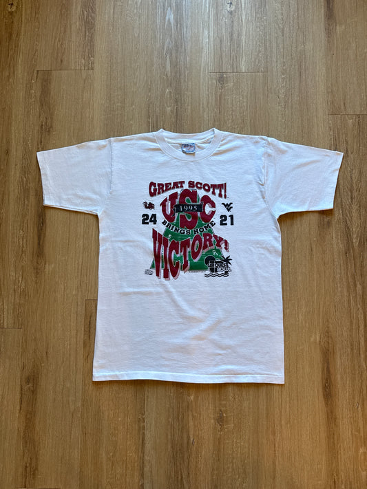 Vintage 1995 University Of South Carolina Gamecocks Great Scott Car Quest Bowl Tee