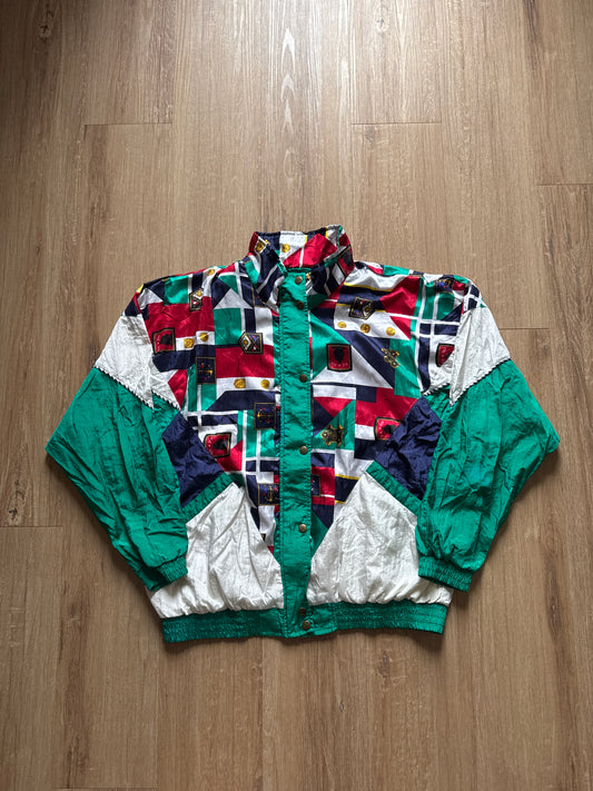 Halloween 90s Westbound Sport Nautical Blue Colorblock Windbreaker Jacket