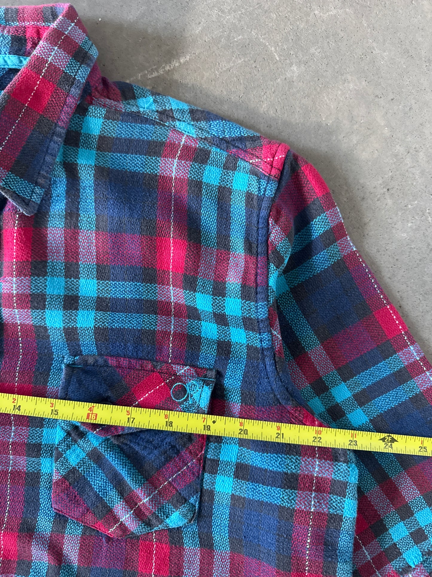 Vintage OP Ocean Pacific Plaid Flannel Cut Off Shirt