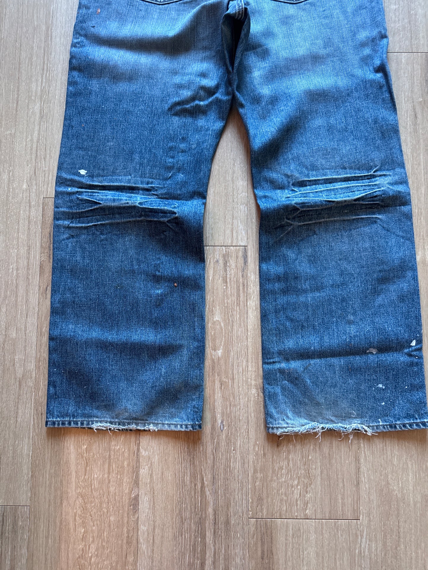 Vintage Gap Loose Fit Distressed Paint Splatter Denim Jeans