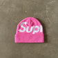 Supreme Big Logo Pink Beanie