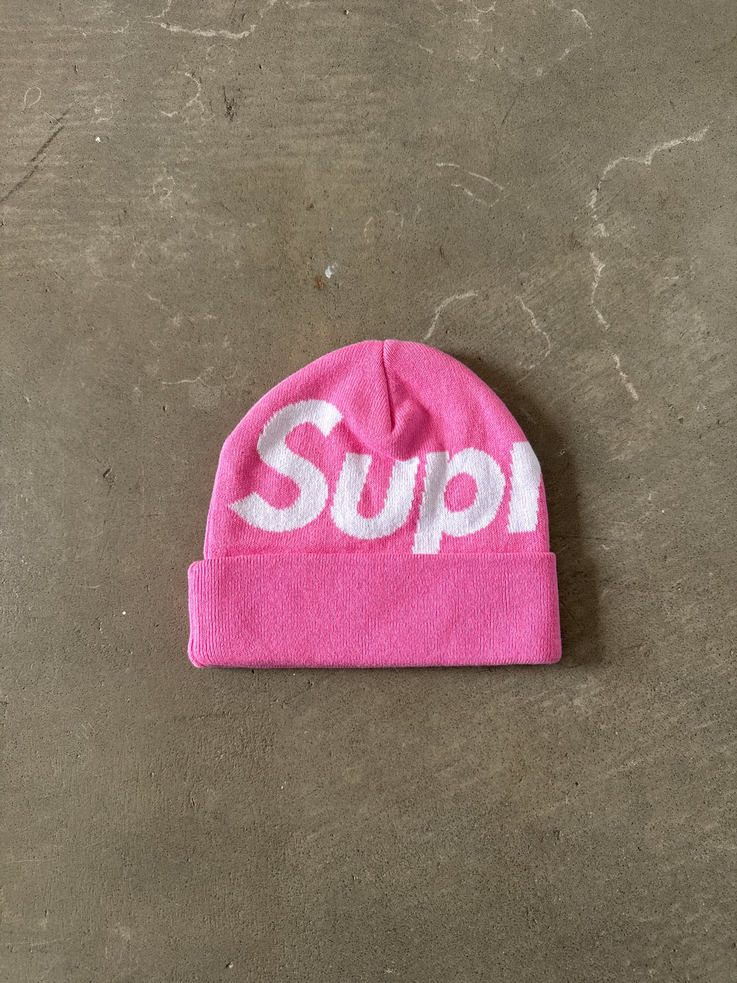 Supreme Big Logo Pink Beanie