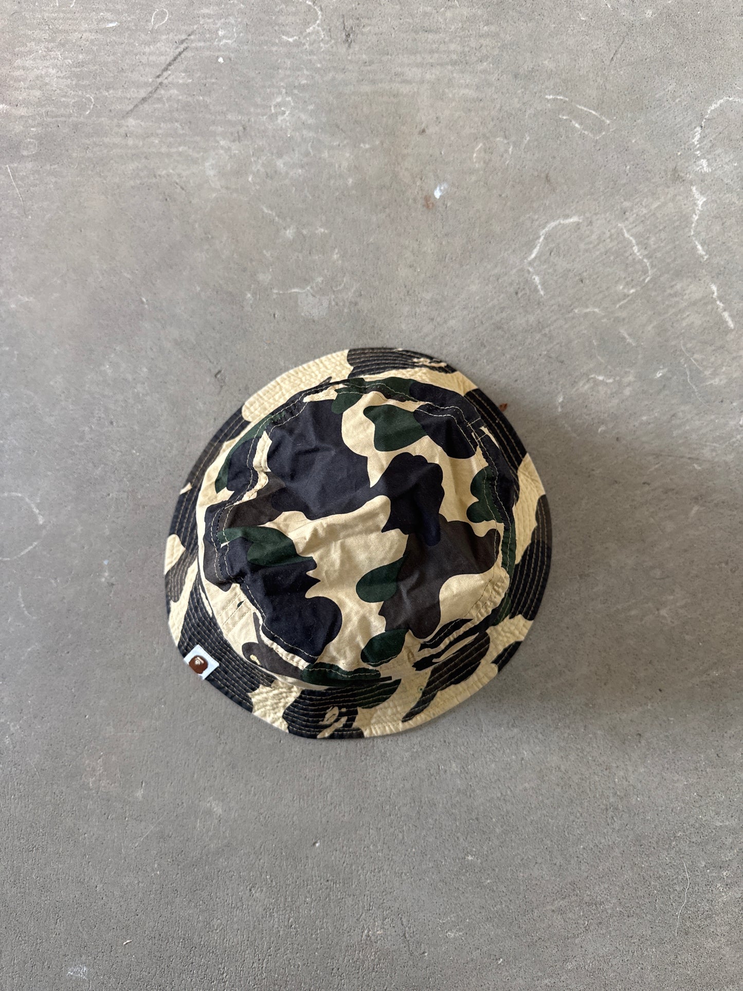 A Bathing Ape Bape 1st Camo Apehead Nylon Crusher Bucket Hat