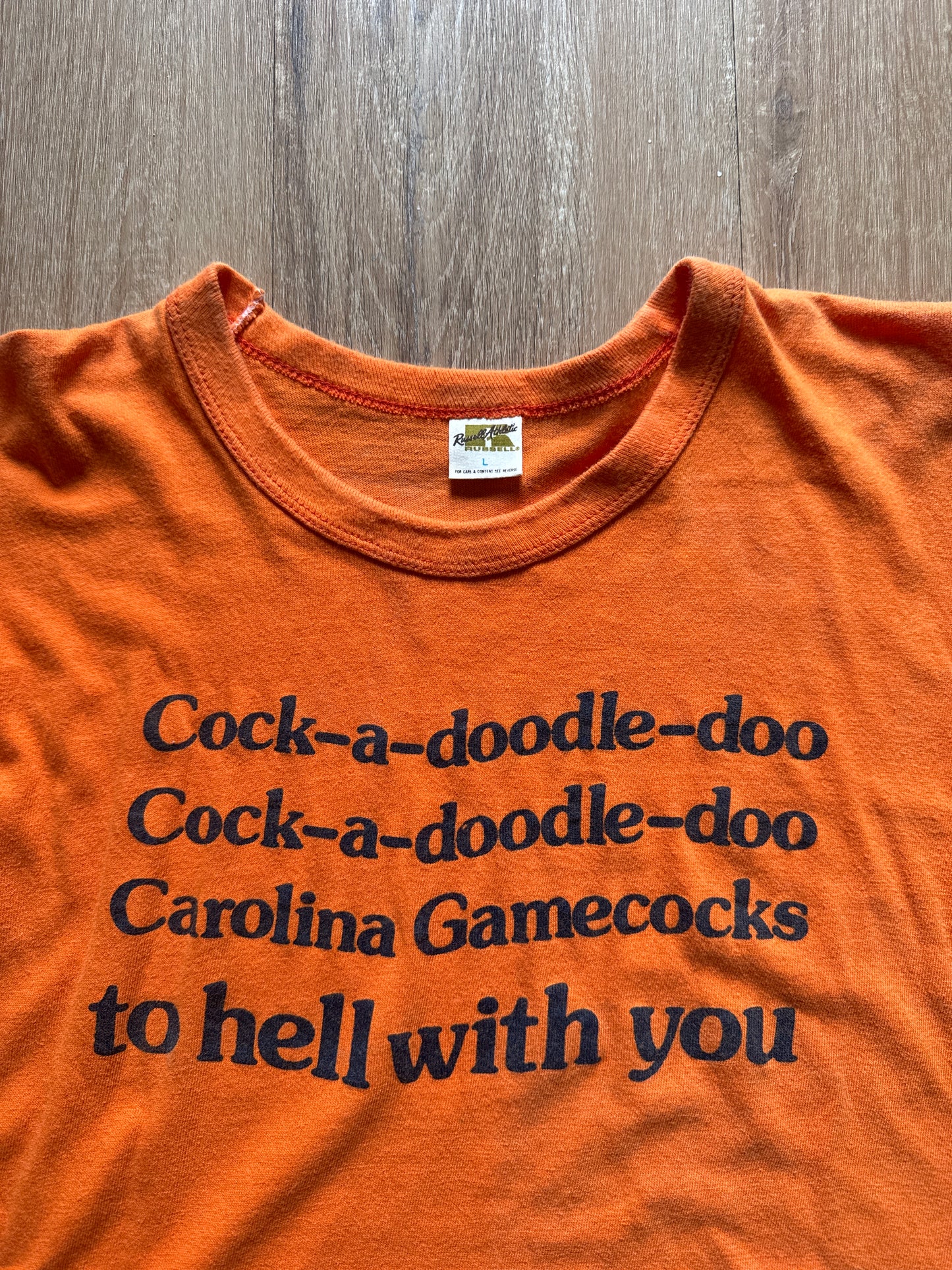 Vintage 80s Russell Athletics University Of Clemson Tigers Gamecocks Diss Tee