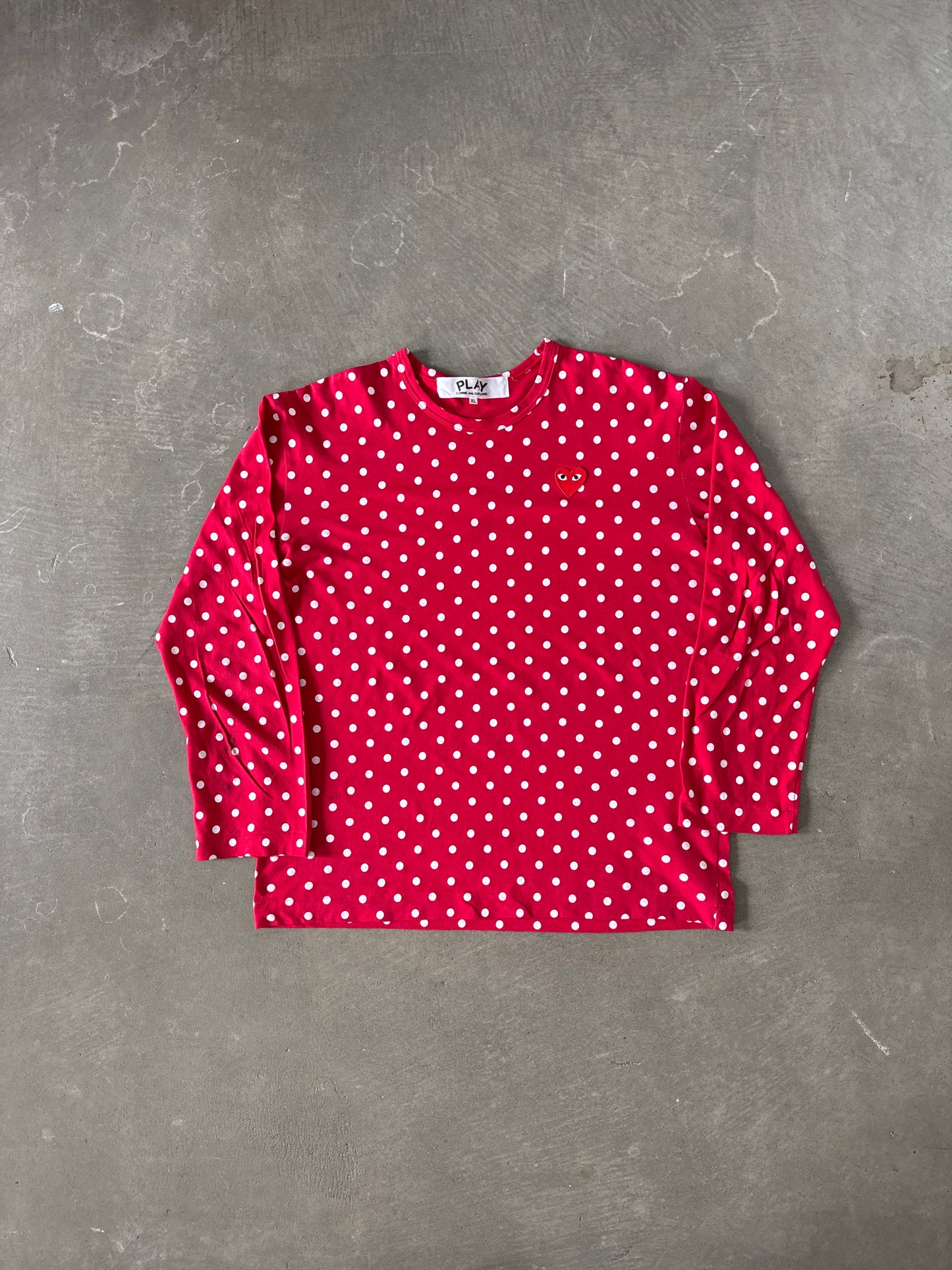 Comme des Garçons PLAY Polka Dot Red Long Sleeve